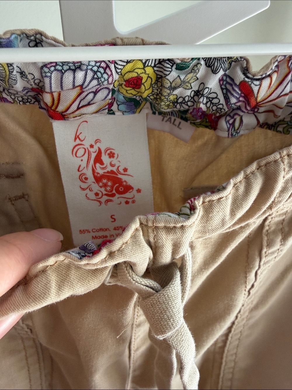 koi khaki Cargo Pants with Drawstring Waist Small Tall - Picture 2 of 4